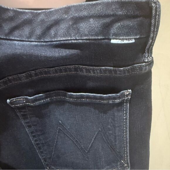 MOTHER The Looker High Waist Ankle Fray Last Call Dark Blue Jeans Size 30 - Picture 2 of 11